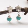Silver Star Studs with Turquoise