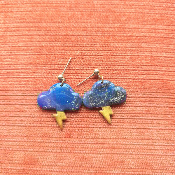 Midnight galaxy raincloud earrings oopsy