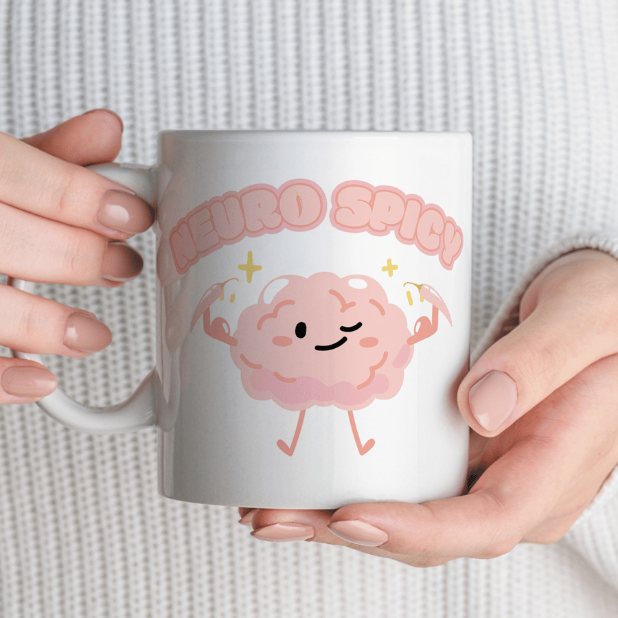Neuro Spicy - Brain Mug: Unique Mug, Neurodivergent Awareness Mug, Spectrum Gift