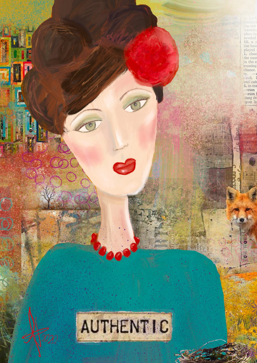 Her time mixed media art print