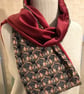 Liberty of London Print Long Scarf.Cotton Tana Lawn and Velvet   - Image 3