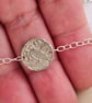 Pigeon Engraved Sterling Silver Coin Bracelet - Image 2