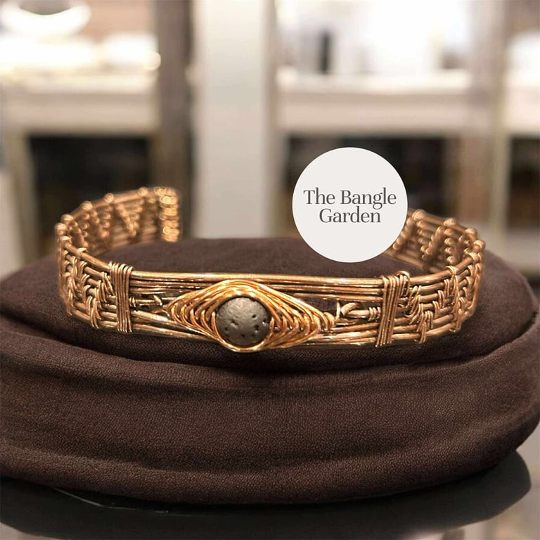 Men’s wire wrapped pure copper bangle