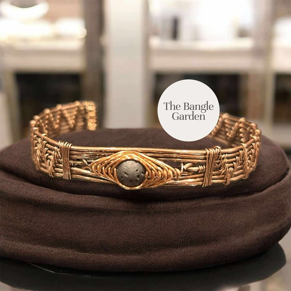 Men’s wire wrapped pure copper bangle