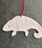 Porcelain chameleon, Scandi Christmas decoration, The Porcelain Menagerie white - Image 1