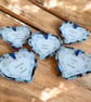 Set of 5 Shabby Chic Heart Keepsake Ornament Tags with Affirmation Quote