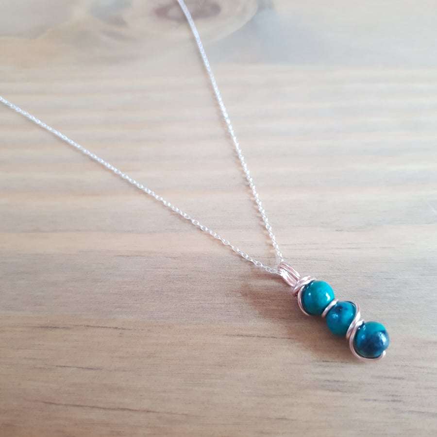 Chrysocolla bead necklace