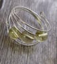 Yellow Quartz Ring, Silver Memory Wire Ring - Image 2