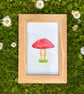 Toadstool - Original Watercolour Pencil Painting Illustration