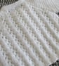 14" Newborn Round Neck Lacey Striped Cardigan (White) - Image 5