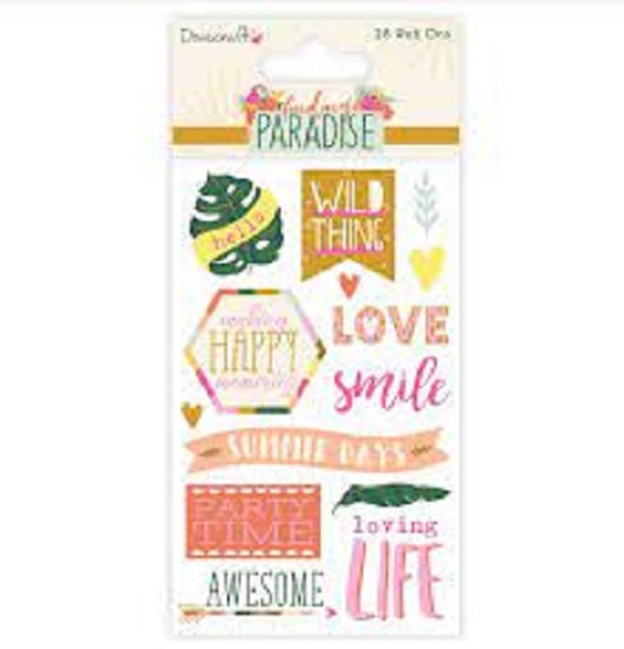 Dovecraft Collections 'Finding Paradise' 28 Rub On Transfers