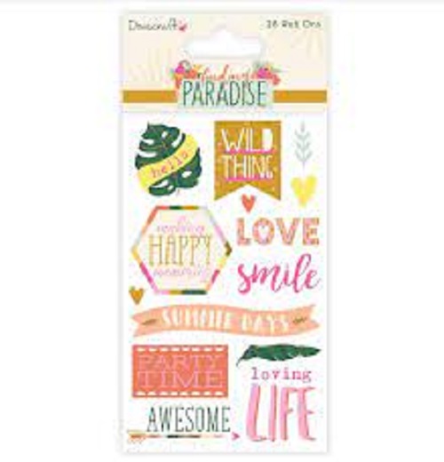 Dovecraft Collections 'Finding Paradise' 28 Rub On Transfers