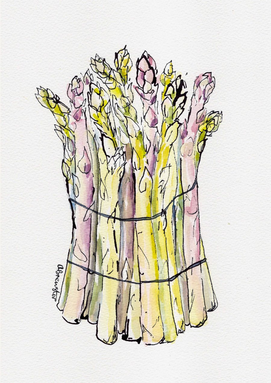 French asparagus print