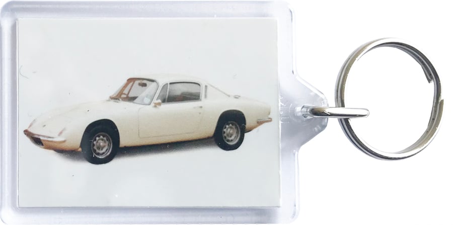 Lotus Elan Plus 2S 1969 - Keyring with 50x35mm Insert - Car Enthusiast