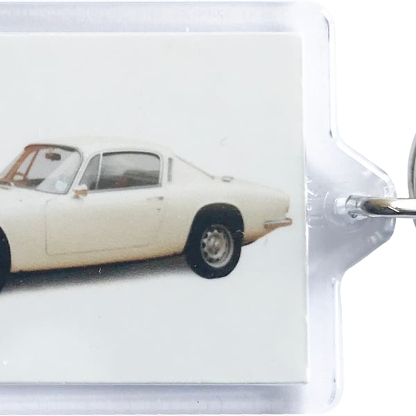 Lotus Elan Plus 2S 1969 - Keyring with 50x35mm Insert - Car Enthusiast