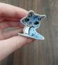 Cute Blue Tabby Cat Iron-On Patches set of 2 Iron On Decal, Embroidered Applique - Image 4