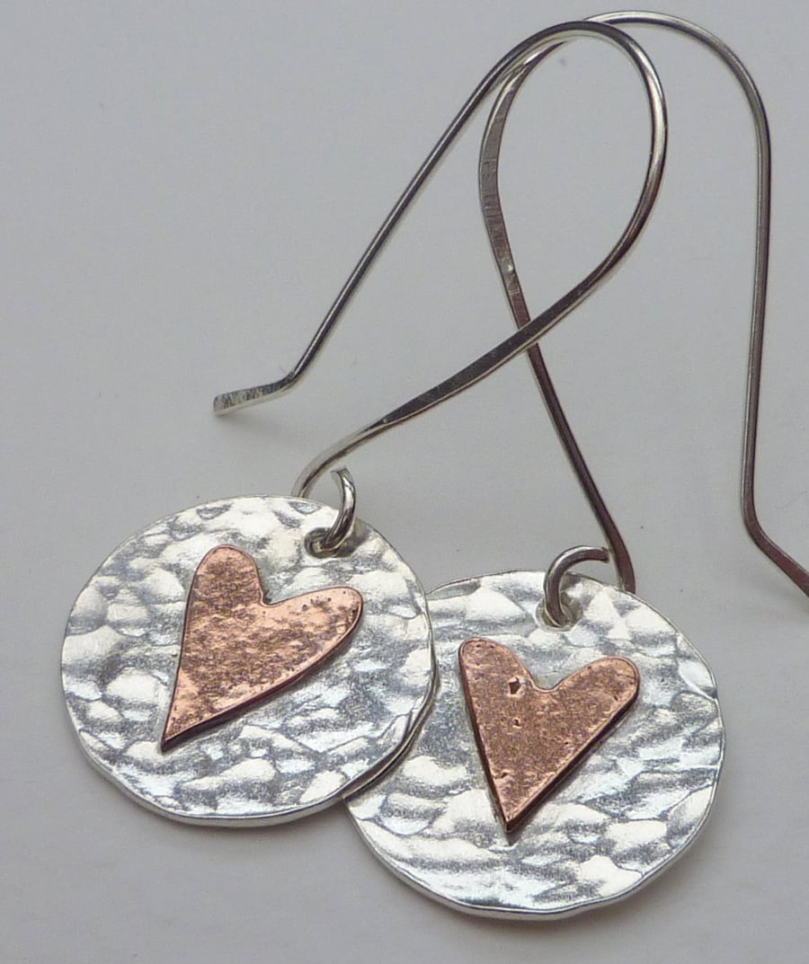 Heart dangle earrings