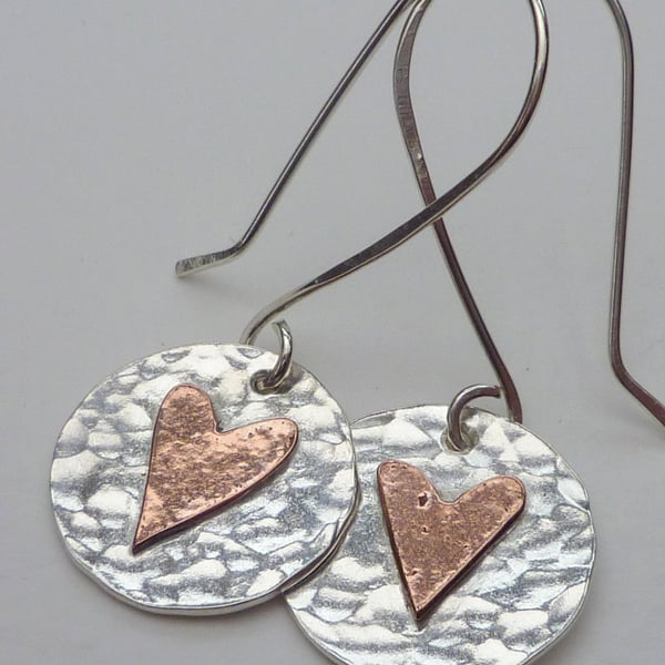 Heart dangle earrings