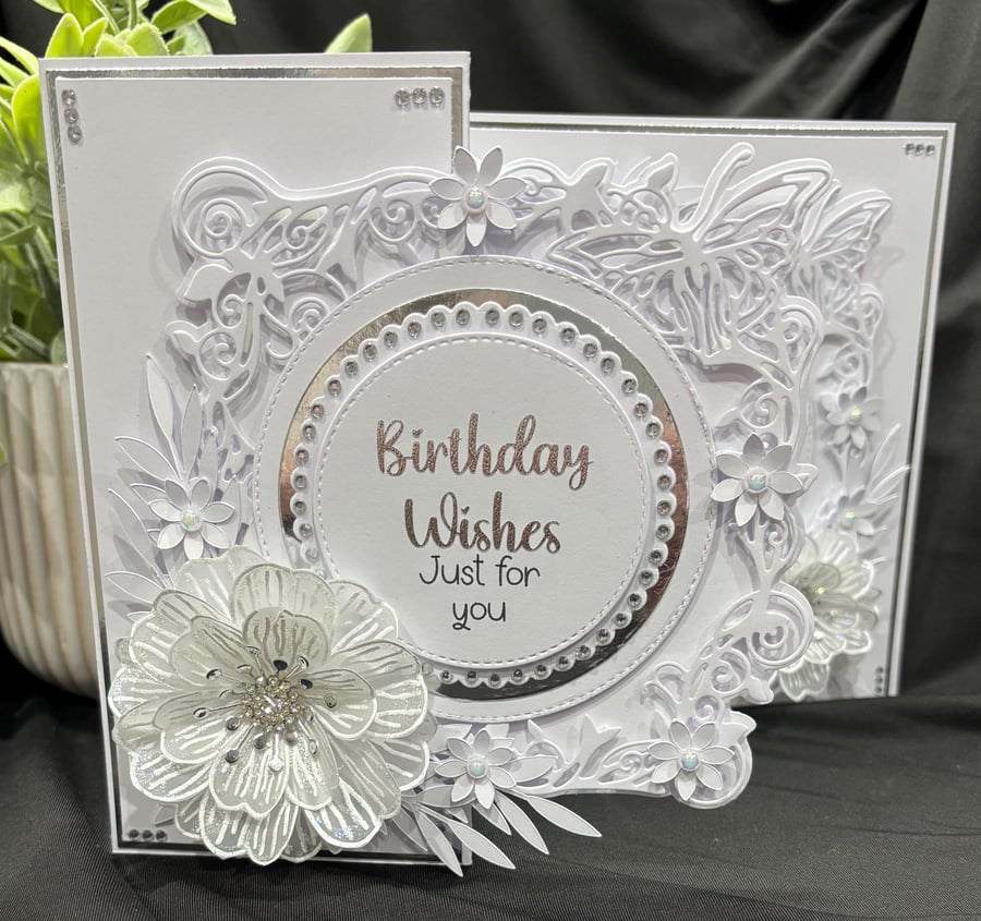 NEW Personalised Luxury handmade Z-Fold Birthday card and decorated box