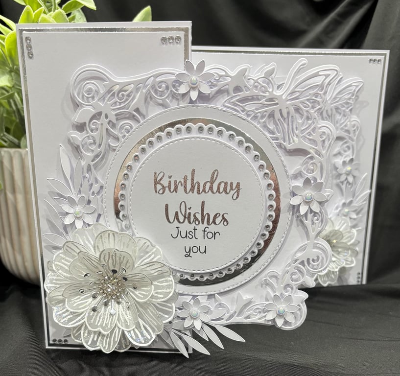 NEW Personalised Luxury handmade Z-Fold Birthday card and decorated box