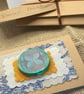 Handmade wooden brooch with floral motif  - Image 6