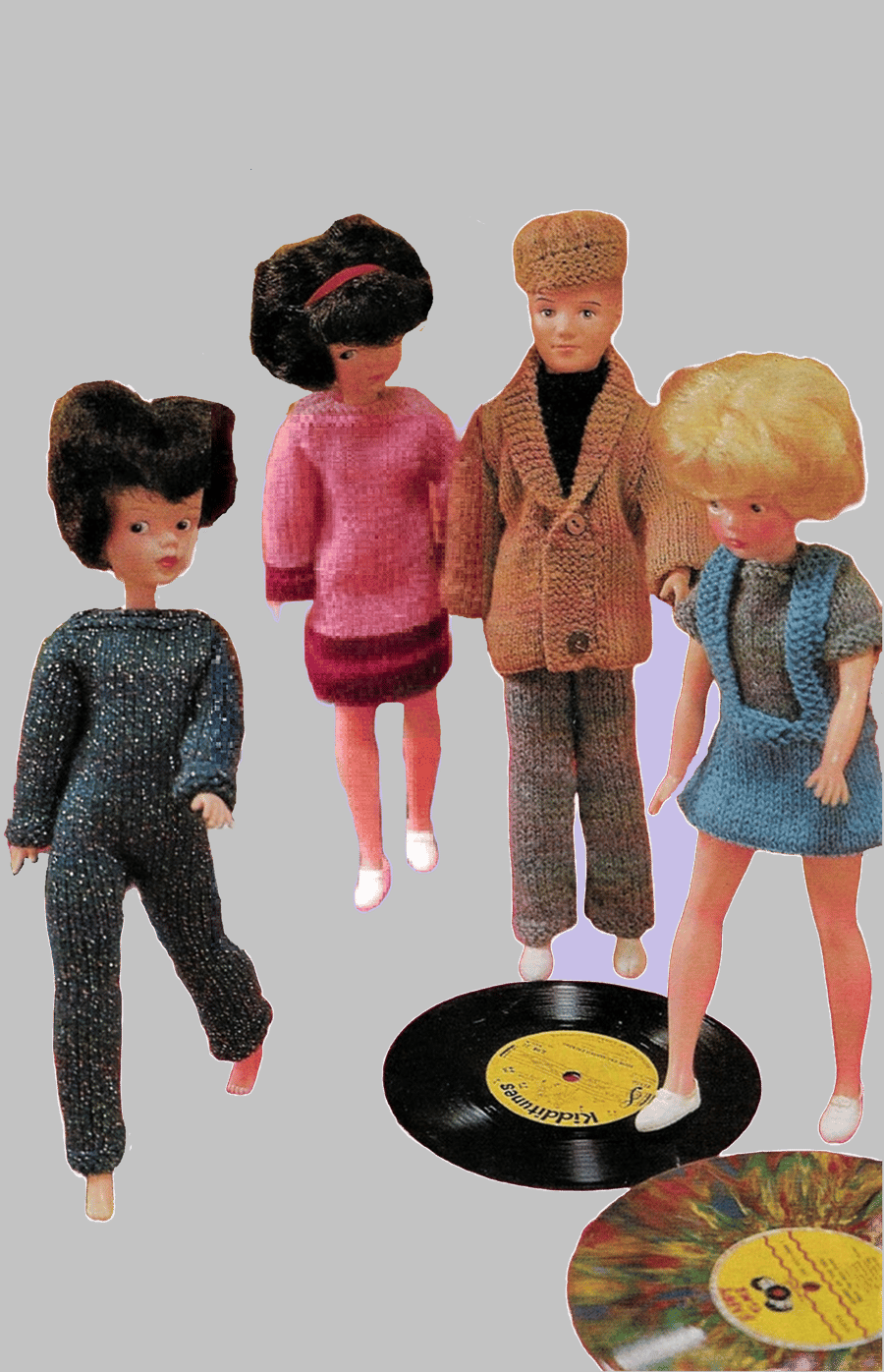 VINTAGE KNITTING PATTERN PDF Records Outfits for Doll