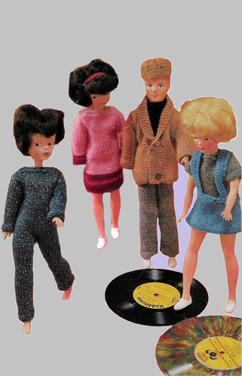 VINTAGE KNITTING PATTERN PDF Records Outfits for Doll