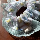 Handmade Oversized Floral Scrunchie with Vintage Lace