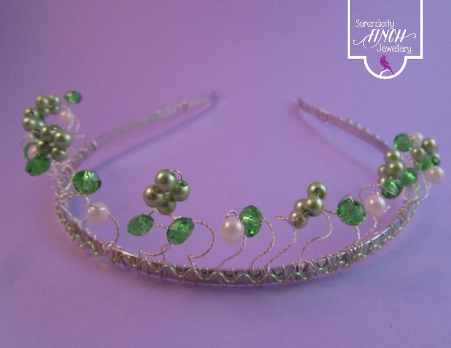 Green White Tiara