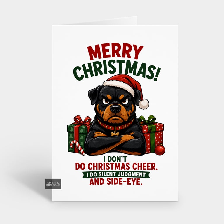 Funny Christmas Card For Him Or Her - Cheer Dog