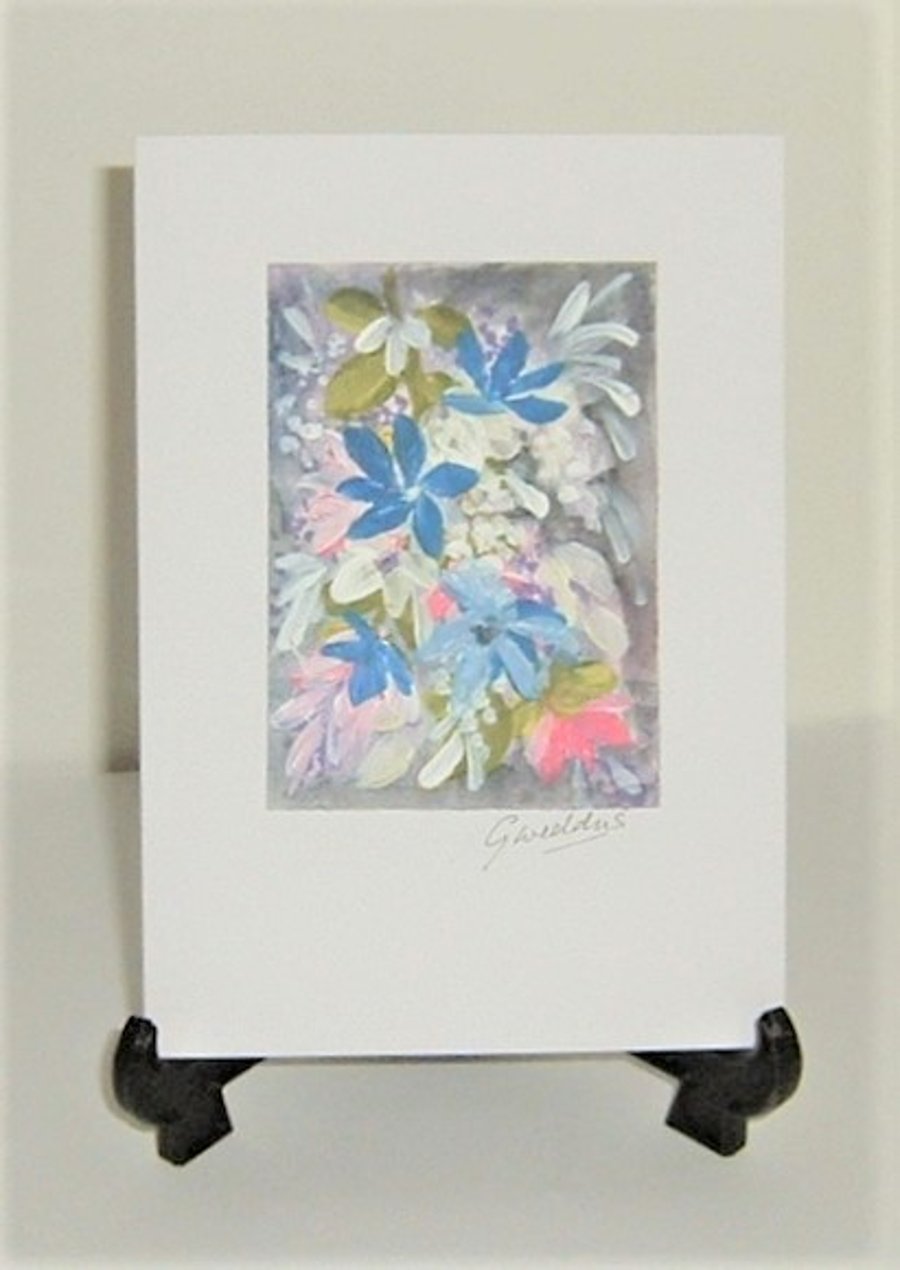 hand painted original art greetings card ( ref F 573)