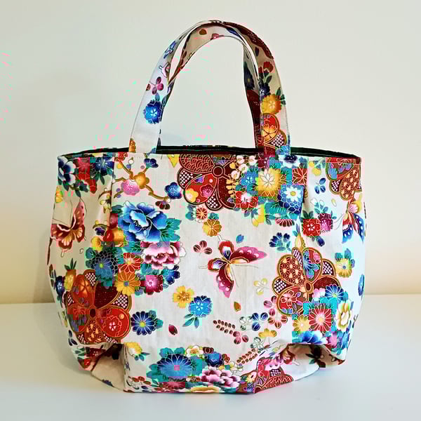 Japanese Floral Tote Bag - Unique Gift for Her