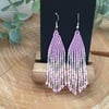 Spring Petal beaded fringe statement earrings, dangle earrings, birthday gift