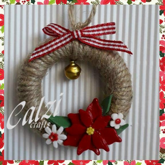 Set Of 3 Mini wreath Christmas decorations 