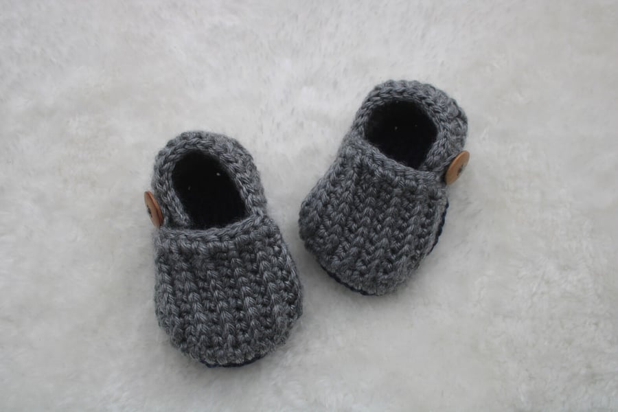 Baby Loafer Slippers, Beige and Brown, Sizes 0-6 Months & 6-12 Months