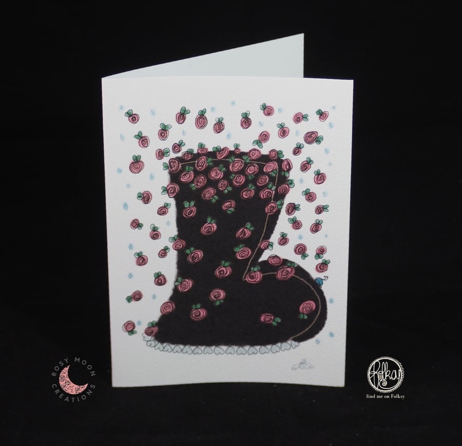 Summer Wellies Blank Card
