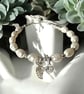 White Pearl & Sterling Silver Angel Wing Bracelet with CZ Heart – Adjustable Mem - Image 3