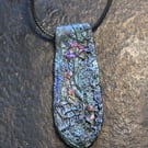 OOAK handcrafted textured wearable art pendant