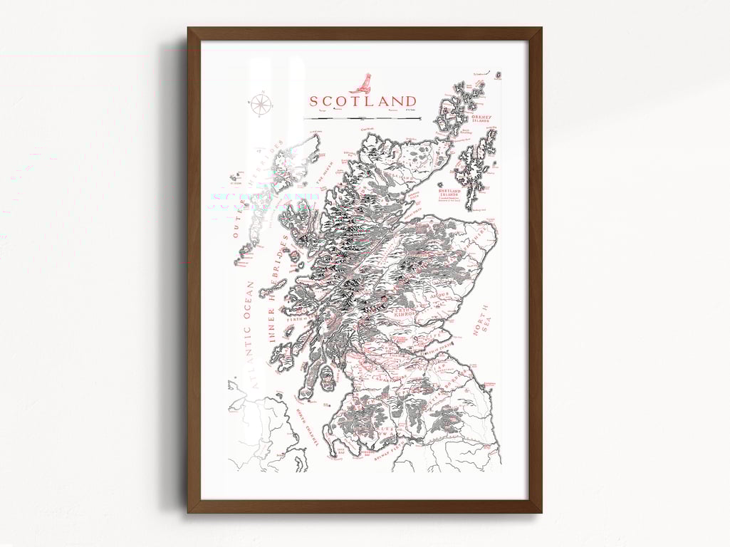 Scotland Map inspired by Tolkien