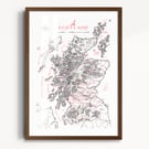 Scotland Map inspired by Tolkien