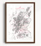 Scotland Map inspired by Tolkien