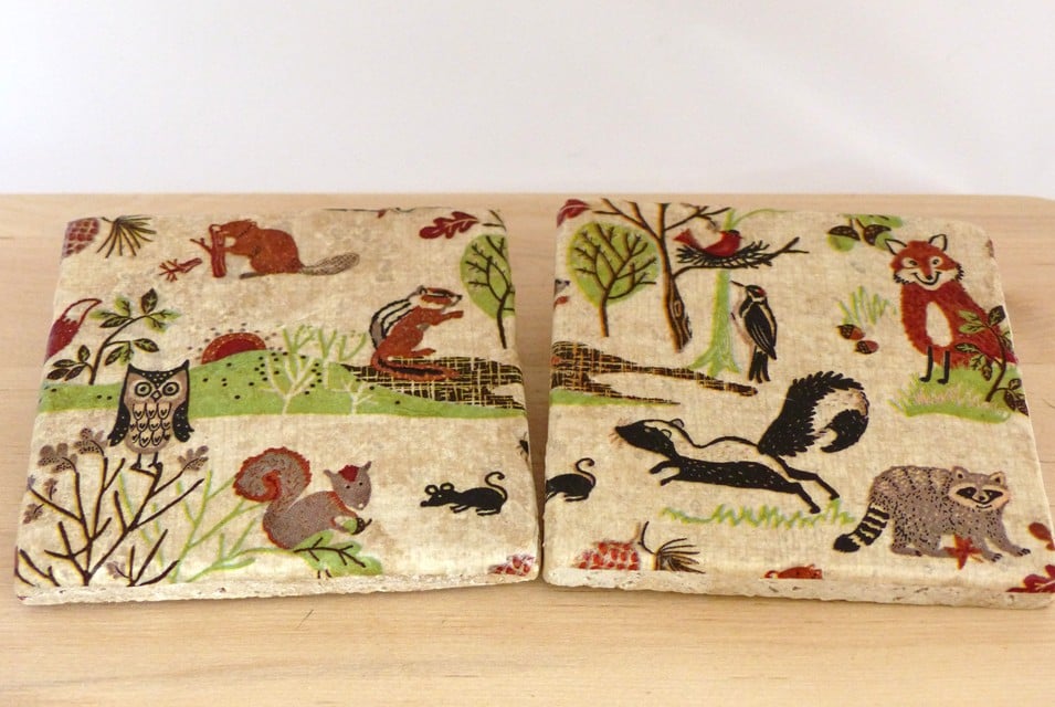 Marble  Woodland Coasters