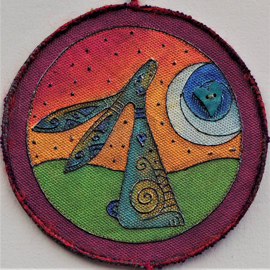 HMP1507 - Moon Gazer Hare Mandala - 15cm - Sunset Colours