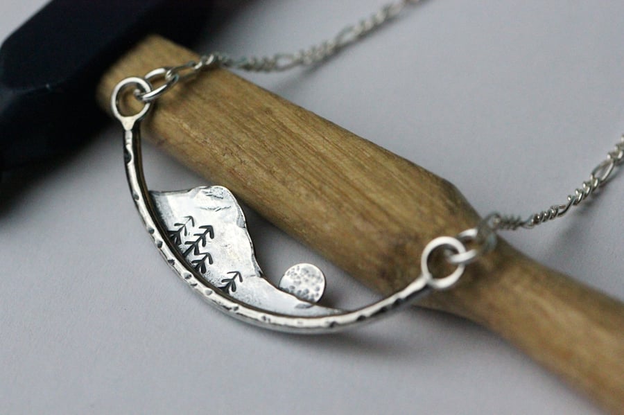 Landscape Mountain Necklace - Sterling silver