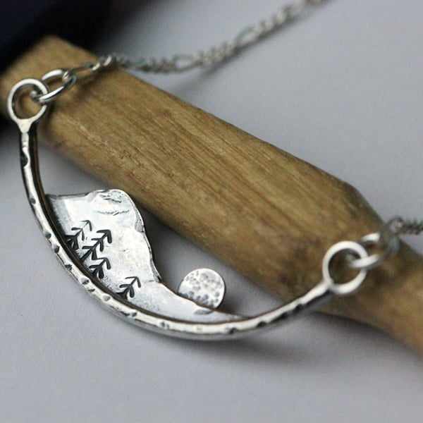 Landscape Mountain Necklace - Sterling silver