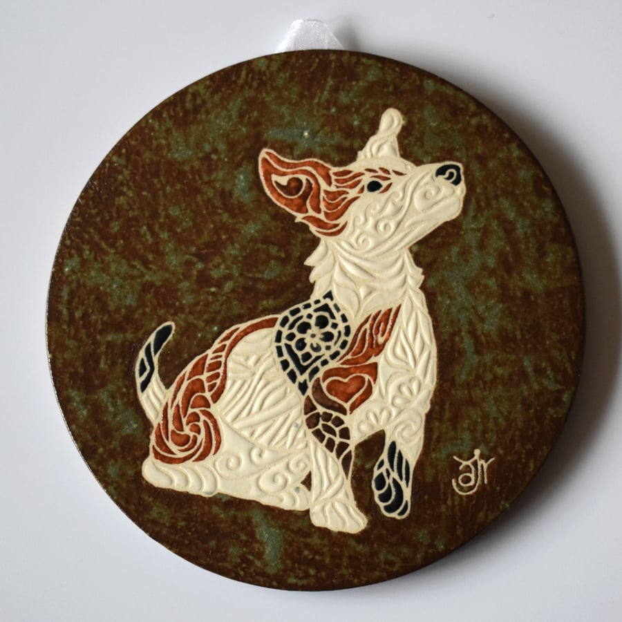 A90 Wall plaque coaster jack russell terrier (Free UK postage)
