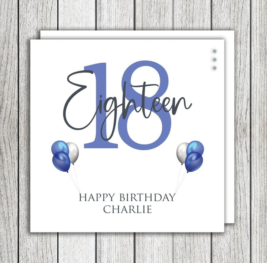 Happy Birthday Age Balloon Birthday Card