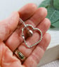 Heart Necklace in Sterling Silver with Champagne Pearl - Image 3