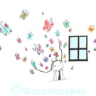 A Butterfly Mind- a4 Unframed Original Illustration.