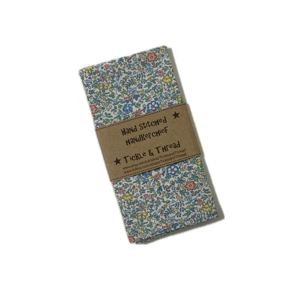 Liberty Print Cotton Handkerchief: Floral Pocket Square